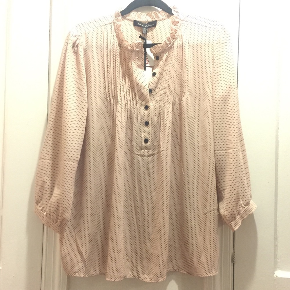 NWT Blush pink delicate polka dot blouse - xl